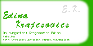 edina krajcsovics business card